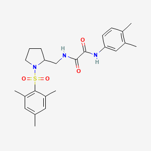 molecular formula C24H31N3O4S B2433834 N1-(3,4-dimethylphenyl)-N2-((1-(mesitylsulfonyl)pyrrolidin-2-yl)methyl)oxalamide CAS No. 896284-99-4