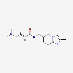 molecular formula C16H26N4O B2433838 (E)-4-(Dimethylamino)-N-methyl-N-[(2-methyl-5,6,7,8-tetrahydroimidazo[1,2-a]pyridin-6-yl)methyl]but-2-enamide CAS No. 2411329-43-4