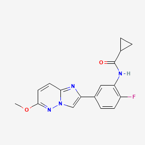 molecular formula C17H15FN4O2 B2433840 N-(2-fluoro-5-(6-methoxyimidazo[1,2-b]pyridazin-2-yl)phenyl)cyclopropanecarboxamide CAS No. 955801-95-3