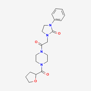 1-(2-Oxo-2-(4-(tetrahydrofuran-2-carbonyl)piperazin-1-yl)ethyl)-3-phenylimidazolidin-2-one