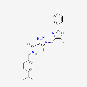 molecular formula C26H29N5O2 B2433847 5-méthyl-1-{[5-méthyl-2-(4-méthylphényl)-1,3-oxazol-4-yl]méthyl}-N-{[4-(propan-2-yl)phényl]méthyl}-1H-1,2,3-triazole-4-carboxamide CAS No. 1226440-49-8