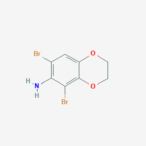 molecular formula C8H7Br2NO2 B243385 5,7-Dibromo-2,3-dihydro-1,4-benzodioxin-6-amine 