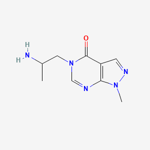 molecular formula C9H13N5O B2433858 5-(2-氨基丙基)-1-甲基-1H,4H,5H-吡唑并[3,4-d]嘧啶-4-酮 CAS No. 924871-62-5