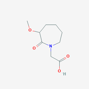 molecular formula C9H15NO4 B2433864 2-(3-メトキシ-2-オキソアゼパン-1-イル)酢酸 CAS No. 1936615-59-6