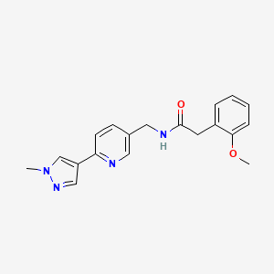 molecular formula C19H20N4O2 B2433872 2-(2-甲氧基苯基)-N-((6-(1-甲基-1H-吡唑-4-基)吡啶-3-基)甲基)乙酰胺 CAS No. 2034312-83-7