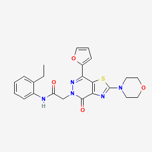 molecular formula C23H23N5O4S B2433874 N-(2-ethylphenyl)-2-(7-(furan-2-yl)-2-morpholino-4-oxothiazolo[4,5-d]pyridazin-5(4H)-yl)acetamide CAS No. 1203299-42-6