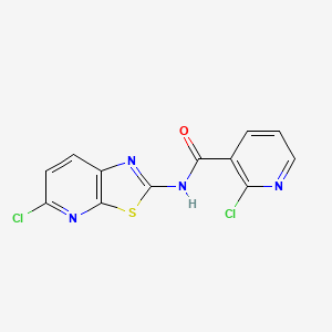 molecular formula C12H6Cl2N4OS B2433875 2-chloro-N-{5-chloro-[1,3]thiazolo[5,4-b]pyridin-2-yl}pyridine-3-carboxamide CAS No. 2094443-23-7