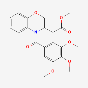 B2433882 methyl 2-[4-(3,4,5-trimethoxybenzoyl)-3,4-dihydro-2H-1,4-benzoxazin-3-yl]acetate CAS No. 439096-44-3