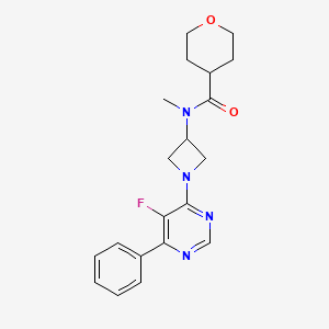 molecular formula C20H23FN4O2 B2433887 N-[1-(5-Fluoro-6-phenylpyrimidin-4-yl)azetidin-3-yl]-N-methyloxane-4-carboxamide CAS No. 2380099-29-4