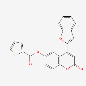 molecular formula C22H12O5S B2433890 4-(1-benzofuran-2-yl)-2-oxo-2H-chromen-6-yl thiophene-2-carboxylate CAS No. 898447-79-5