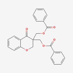 molecular formula C25H20O6 B2433897 {3-[(benzoyloxy)methyl]-4-oxo-3,4-dihydro-2H-chromen-3-yl}methyl benzenecarboxylate CAS No. 29107-27-5
