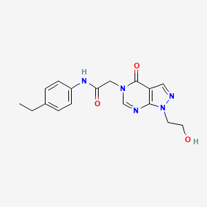 molecular formula C17H19N5O3 B2433898 N-(4-乙基苯基)-2-[1-(2-羟乙基)-4-氧代吡唑并[3,4-d]嘧啶-5-基]乙酰胺 CAS No. 899742-60-0