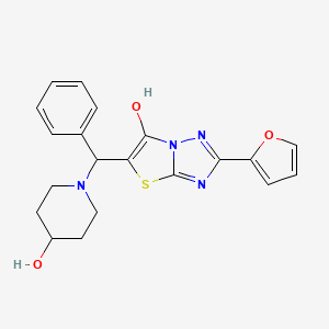 2-(Furan-2-yl)-5-((4-hydroxypiperidin-1-yl)(phenyl)methyl)thiazolo[3,2-b][1,2,4]triazol-6-ol