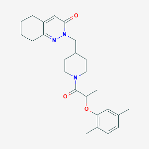 molecular formula C25H33N3O3 B2433907 2-[[1-[2-(2,5-Dimethylphenoxy)propanoyl]piperidin-4-yl]methyl]-5,6,7,8-tetrahydrocinnolin-3-one CAS No. 2309190-69-8