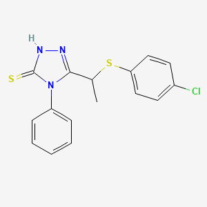 3-[1-(4-chlorophenyl)sulfanylethyl]-4-phenyl-1H-1,2,4-triazole-5-thione