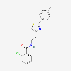 molecular formula C19H17ClN2OS B2433915 2-chloro-N-{2-[2-(4-methylphenyl)-1,3-thiazol-4-yl]ethyl}benzamide CAS No. 896613-97-1