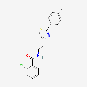 molecular formula C19H17ClN2OS B2433915 2-氯-N-{2-[2-(4-甲苯基)-1,3-噻唑-4-基]乙基}苯甲酰胺 CAS No. 896613-97-1