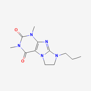 molecular formula C12H17N5O2 B2433916 2,4-Dimethyl-6-propyl-7,8-dihydropurino[7,8-a]imidazole-1,3-dione CAS No. 31992-08-2