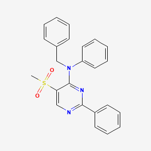 molecular formula C24H21N3O2S B2433930 N-benzyl-5-(methylsulfonyl)-N,2-diphenyl-4-pyrimidinamine CAS No. 478080-89-6