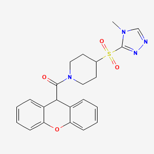 molecular formula C22H22N4O4S B2433939 (4-((4-methyl-4H-1,2,4-triazol-3-yl)sulfonyl)piperidin-1-yl)(9H-xanthen-9-yl)methanone CAS No. 1448046-98-7