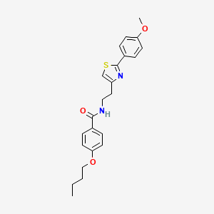 molecular formula C23H26N2O3S B2433941 4-ブトキシ-N-(2-(2-(4-メトキシフェニル)チアゾール-4-イル)エチル)ベンザミド CAS No. 896375-59-0