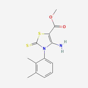 molecular formula C13H14N2O2S2 B2433943 Methyl 4-amino-3-(2,3-dimethylphenyl)-2-sulfanylidene-1,3-thiazole-5-carboxylate CAS No. 689772-42-7