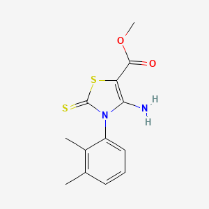 molecular formula C13H14N2O2S2 B2433943 Methyl-4-Amino-3-(2,3-Dimethylphenyl)-2-sulfanyliden-2,3-dihydro-1,3-thiazol-5-carboxylat CAS No. 689772-42-7