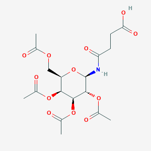 molecular formula C18H25NO12 B2433944 4-Oxo-4-(((2R,3R,4S,5S,6R)-3,4,5-triacetoxy-6-(acetoxymethyl)tetrahydro-2H-pyran-2-yl)amino)butanoic acid CAS No. 83306-52-9