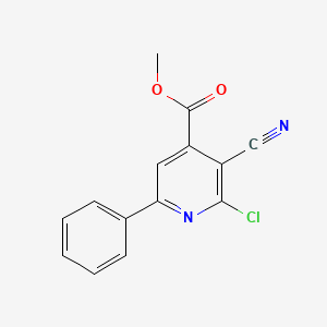 molecular formula C14H9ClN2O2 B2433945 Methyl 2-chloro-3-cyano-6-phenylpyridine-4-carboxylate CAS No. 1807988-29-9