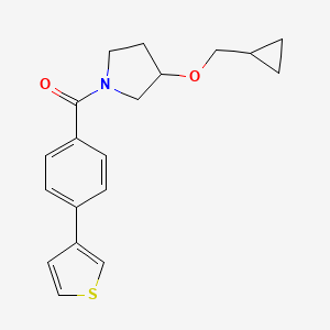 (3-(Cyclopropylmethoxy)pyrrolidin-1-yl)(4-(thiophen-3-yl)phenyl)methanone
