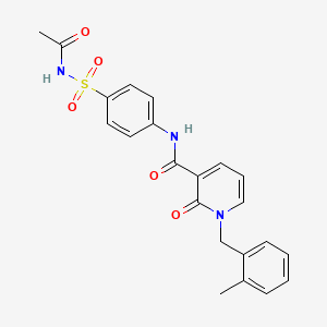 molecular formula C22H21N3O5S B2433949 N-(4-(N-乙酰磺酰胺基)苯基)-1-(2-甲基苄基)-2-氧代-1,2-二氢吡啶-3-甲酰胺 CAS No. 899754-02-0