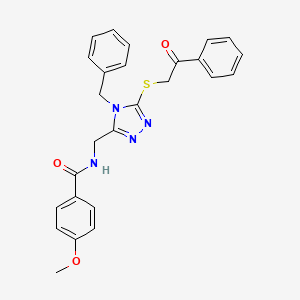 molecular formula C26H24N4O3S B2433951 N-((4-苄基-5-((2-氧代-2-苯乙基)硫代)-4H-1,2,4-三唑-3-基)甲基)-4-甲氧基苯甲酰胺 CAS No. 476435-22-0