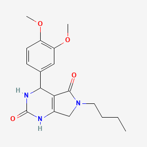 molecular formula C18H23N3O4 B2433959 6-butyl-4-(3,4-dimethoxyphenyl)-3,4,6,7-tetrahydro-1H-pyrrolo[3,4-d]pyrimidine-2,5-dione CAS No. 923790-13-0