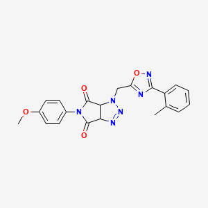 5-(4-methoxyphenyl)-1-{[3-(2-methylphenyl)-1,2,4-oxadiazol-5-yl]methyl}-3a,6a-dihydropyrrolo[3,4-d][1,2,3]triazole-4,6(1H,5H)-dione