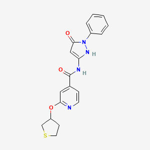 N-(5-hydroxy-1-phenyl-1H-pyrazol-3-yl)-2-((tetrahydrothiophen-3-yl)oxy)isonicotinamide