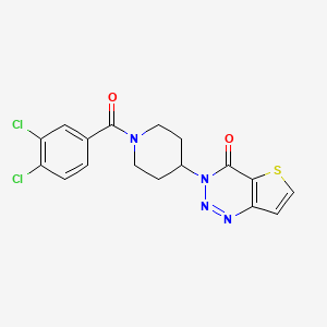 molecular formula C17H14Cl2N4O2S B2433976 3-(1-(3,4-dichlorobenzoyl)piperidin-4-yl)thieno[3,2-d][1,2,3]triazin-4(3H)-one CAS No. 2034532-74-4