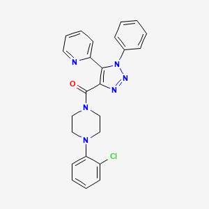 molecular formula C24H21ClN6O B2433977 1-(2-chlorophenyl)-4-[(1-phenyl-5-pyridin-2-yl-1H-1,2,3-triazol-4-yl)carbonyl]piperazine CAS No. 1396673-66-7