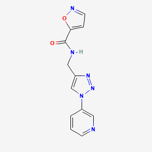 molecular formula C12H10N6O2 B2433979 N-((1-(吡啶-3-基)-1H-1,2,3-三唑-4-基)甲基)异恶唑-5-甲酰胺 CAS No. 2034589-50-7