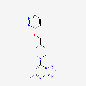 3-Methyl-6-[(1-{5-methyl-[1,2,4]triazolo[1,5-a]pyrimidin-7-yl}piperidin-4-yl)methoxy]pyridazine