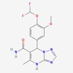 molecular formula C15H15F2N5O3 B2433985 7-(4-(Difluoromethoxy)-3-methoxyphenyl)-5-methyl-4,7-dihydro-[1,2,4]triazolo[1,5-a]pyrimidine-6-carboxamide CAS No. 725218-16-6