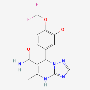 molecular formula C15H15F2N5O3 B2433985 7-(4-(ジフルオロメトキシ)-3-メトキシフェニル)-5-メチル-4,7-ジヒドロ-[1,2,4]トリアゾロ[1,5-a]ピリミジン-6-カルボキサミド CAS No. 725218-16-6