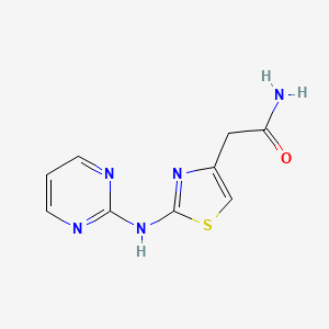 molecular formula C9H9N5OS B2433987 2-(2-(嘧啶-2-基氨基)噻唑-4-基)乙酰胺 CAS No. 1226436-14-1