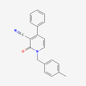 molecular formula C20H16N2O B2433992 1-(4-Methylbenzyl)-2-oxo-4-phenyl-1,2-dihydro-3-pyridinecarbonitrile CAS No. 478080-26-1