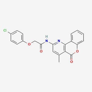 molecular formula C21H15ClN2O4 B2434003 2-(4-クロロフェノキシ)-N-(4-メチル-5-オキソ-5H-クロメノ[4,3-b]ピリジン-2-イル)アセトアミド CAS No. 851411-03-5