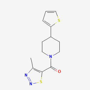 molecular formula C13H15N3OS2 B2434004 (4-Methyl-1,2,3-thiadiazol-5-yl)(4-(thiophen-2-yl)piperidin-1-yl)methanone CAS No. 1396717-27-3