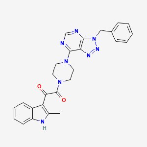 molecular formula C26H24N8O2 B2434016 1-(4-(3-苄基-3H-[1,2,3]三唑并[4,5-d]嘧啶-7-基)哌嗪-1-基)-2-(2-甲基-1H-吲哚-3-基)乙二酮 CAS No. 920230-80-4