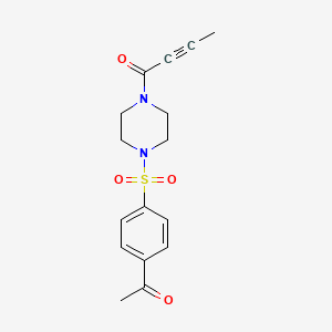 molecular formula C16H18N2O4S B2434030 1-[4-(4-Acetylbenzenesulfonyl)piperazin-1-yl]but-2-yn-1-one CAS No. 1789027-06-0