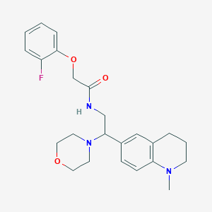 molecular formula C24H30FN3O3 B2434034 2-(2-fluorophenoxy)-N-(2-(1-methyl-1,2,3,4-tetrahydroquinolin-6-yl)-2-morpholinoethyl)acetamide CAS No. 922086-26-8