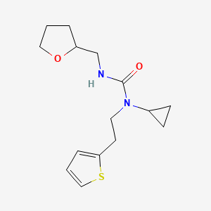 molecular formula C15H22N2O2S B2434042 1-Cyclopropyl-3-((tetrahydrofuran-2-yl)methyl)-1-(2-(thiophen-2-yl)ethyl)urea CAS No. 2034568-84-6