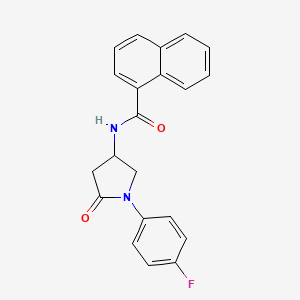 N-(1-(4-fluorophenyl)-5-oxopyrrolidin-3-yl)-1-naphthamide